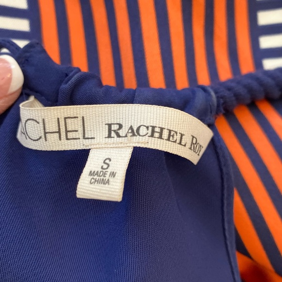 Rachel Roy Womens Navy Orange White Handkerchief Sleeveless Dress / Size S - Picture 9 of 14